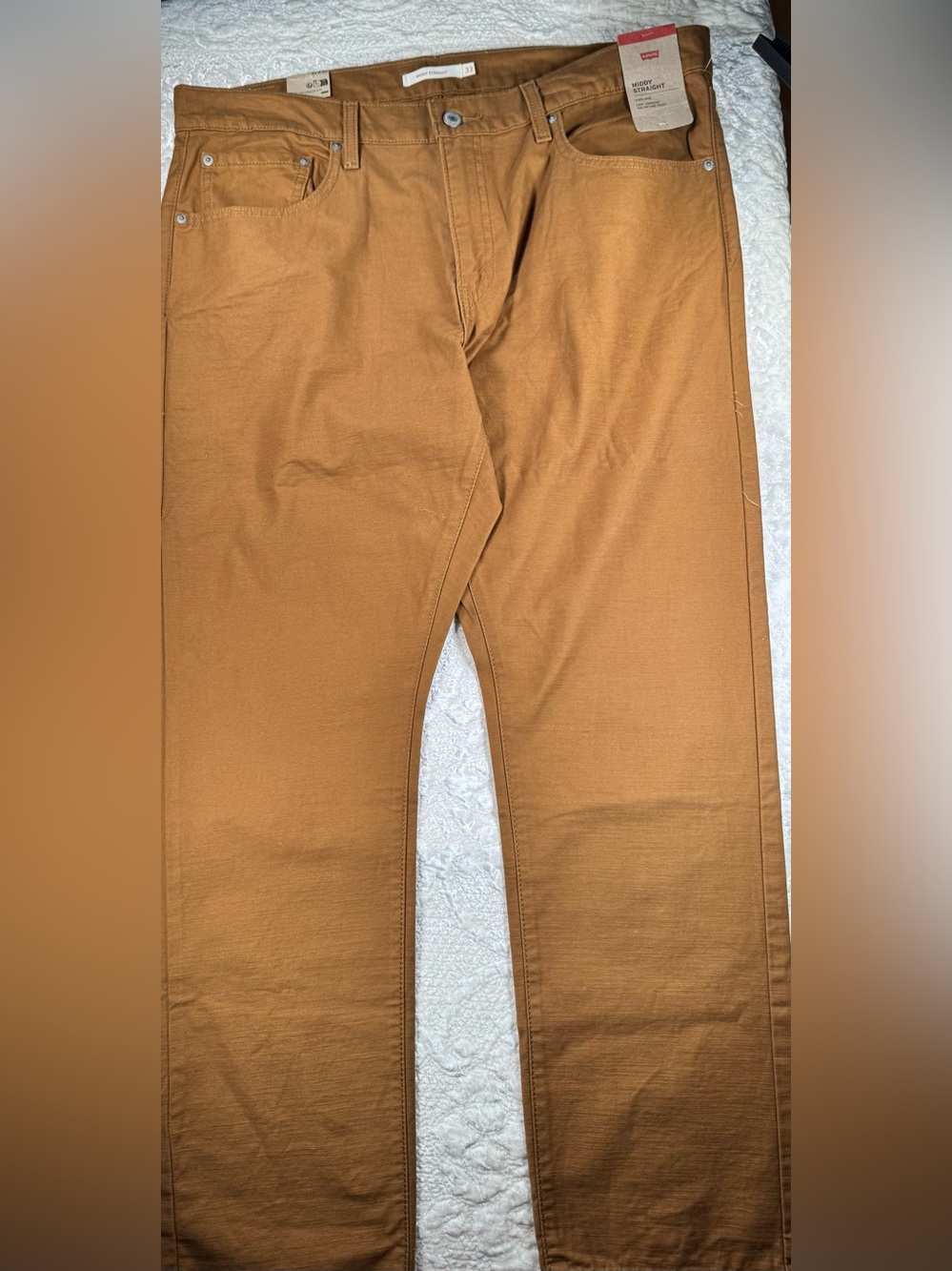 NWT Levi's Middy Straight-Leg Jeans in Caramel Brown 33”x30”